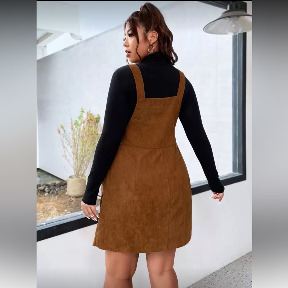 SHEIN Corduroy Overall Mini Dress – Perfect for Layering - Picture 2 of 9